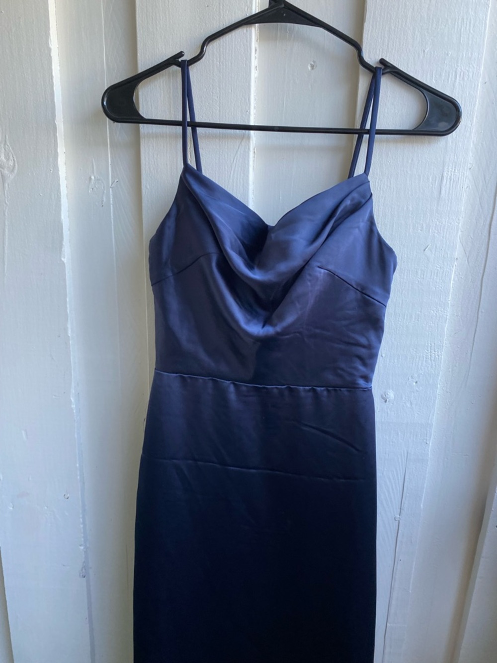 PROM!!! Sorella Vita Classic Navy Satin Cowl Neck Slip Dress